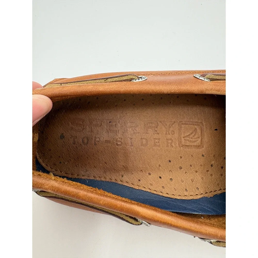 Sperry Top-Sider Mens Authentic Original 2-Eye Leather Boat Shoe Tan 12M 0197640